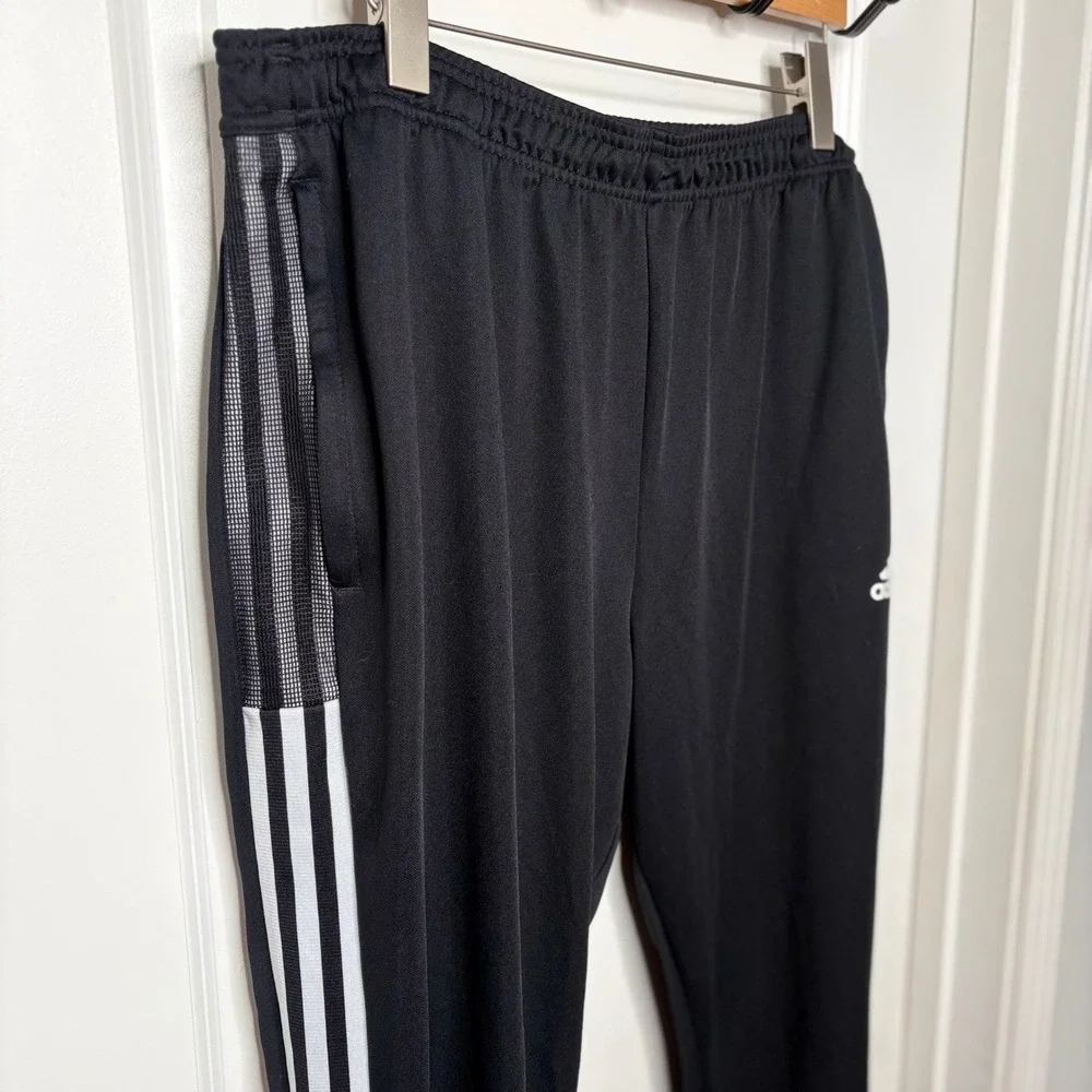 Adidas Mens Tiro Track Pants Black Primegreen 3-Stripe Athletic Joggers 2XL EUC
